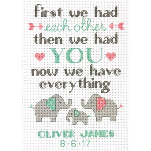 (image for) Mini Family Birth Record Counted Cross Stitch Kit